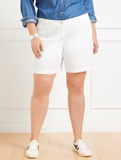 Talbots Plus Petite - Relaxed Chino Shorts - White - 14