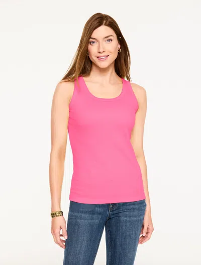 Talbots Plus Petite - Rib Sleeveless Tank Top - Bright Pink - 3x