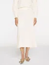 Talbots Plus Petite - Ribbed Fit & Flare Midi Skirt - Ivory - 3x  In White