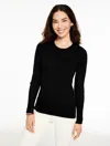Talbots Plus Petite - Ribbed Pointelle Crewneck Sweater - Black - 3x
