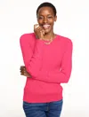 Talbots Plus Petite - Ribbed Pointelle Crewneck Sweater - Bright Rose - 2x  In Pink
