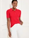Talbots Plus Petite - Ribbed Polo Sweater - Red Pepper - 2x