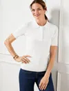 Talbots Plus Petite - Ribbed Polo Sweater - White - 3x