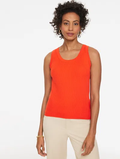 Talbots Plus Petite - Ribbed Scoop Neck Tank Top - Dark Orange - 2x