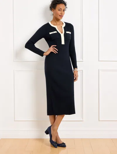 Talbots Plus Petite - Ribbed Sweater Dress - Blue - X