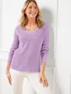 Talbots Plus Petite - Ribbed V-neck Pullover Sweater - Spring Lilac - 3x  In Spring Lilac