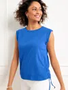 Talbots Plus Petite - Ruched Crewneck T-shirt - Royal Blue - 3x