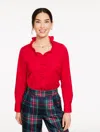 Talbots Plus Petite - Ruffle Non-iron Shirt - Red - 3x  In Red