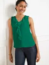 Talbots Plus Petite - Ruffle Soft Shell Sweater - Lush Green - 1x