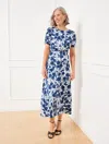 Talbots Plus Petite - Satin Midi Dress - Blushing Roses - Ink - 16  In Ink