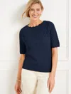 Talbots Plus Petite - Scallop Boatneck Pullover Sweater - Blue - 2x  In Blue