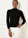 Talbots Plus Petite - Scallop Edge Raglan Sweater - Black - 1x