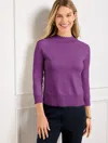 Talbots Plus Petite - Scallop Edge Raglan Sweater - Mulberry Wine - X