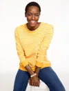 Talbots Plus Petite - Scalloped Trim French Terry Sweatshirt - Golden Honey/ivory - 3x - 100% Cotton