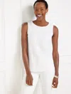 Talbots Plus Petite - Sealife Lace Tank Top - White - 1x - 100% Cotton  In White