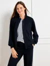 Talbots Plus Petite - Seaside French Terry Jacket - Blue - 3x  In Blue
