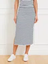Talbots Plus Petite - Seaside French Terry Midi Skirt - White/indigo - 3x  In White,indigo