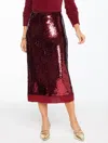 Talbots Plus Petite - Sequin Pencil Skirt - Red Wine - 22  In Burgundy