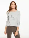 Talbots Plus Petite - Sequin Reindeer Crewneck T-shirt - Grey Sky Heather - 3x - 100% Cotton  In Multi
