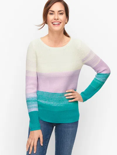 Talbots Plus Petite - Shaker Stitch Bateau Neck Sweater - Spring Ombrã© - Viridian Green - 1x