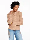 Talbots Plus Petite - Shaker Stitch Crewneck Cardigan Sweater - Marled - Acorn - 1x  In Brown