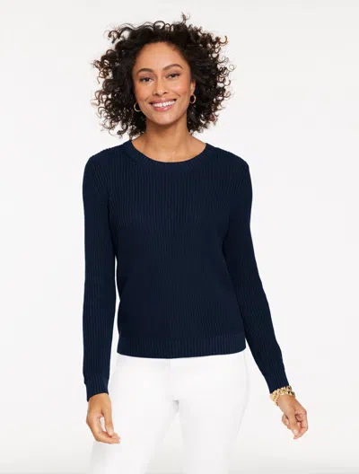 Talbots Plus Petite - Shaker Stitch Crewneck Sweater - Blue - 1x
