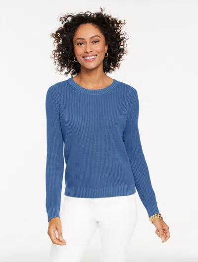 Talbots Plus Petite - Shaker Stitch Crewneck Sweater - Dutch Blue - 3x