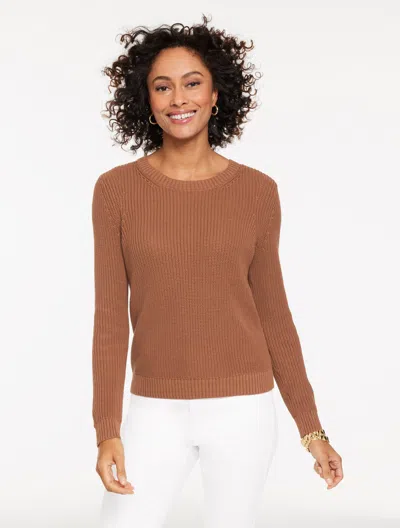 Talbots Plus Petite - Shaker Stitch Crewneck Sweater - Jasper - 2x  In Brown