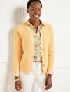 Talbots Plus Petite - Shaker Stitch V-neck Cardigan Sweater - Corn Silk Heather - 2x - 100% Cotton  In Corn Silk Heather