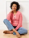 Talbots Plus Petite - Shaker Stitch V-neck Cardigan Sweater - Pink Rosette Heather - 3x - 100% Cotton Talbot