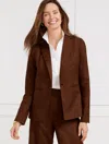 Talbots Plus Petite - Sharkskin Linen Blazer - Dark Walnut - 20  In Dark Walnut