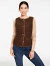 Talbots Plus Petite - Sherpa Vest - Dark Walnut - 3x  In Brown