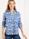 Talbots Plus Petite - Short Shirt - Intricate Flowers - Navy Blue Dusk - X  In Navy Blue Dusk