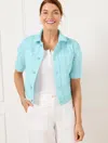 Talbots Plus Petite - Short Sleeve Jean Jacket - Colors - Blue Ice - 3x