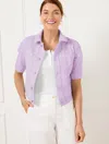 Talbots Plus Petite - Short Sleeve Jean Jacket - Colors - Spring Lilac - 2x