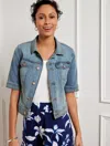Talbots Short Sleeve Jean Jacket - Iggy Wash - 1x  In Iggy Wash