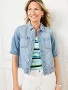 Talbots Plus Petite - Short Sleeve Jean Jacket - Meghan Wash - 2x  In Meghan Wash