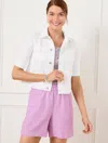 Talbots Plus Petite - Short Sleeve Jean Jacket - White - 1x  In White