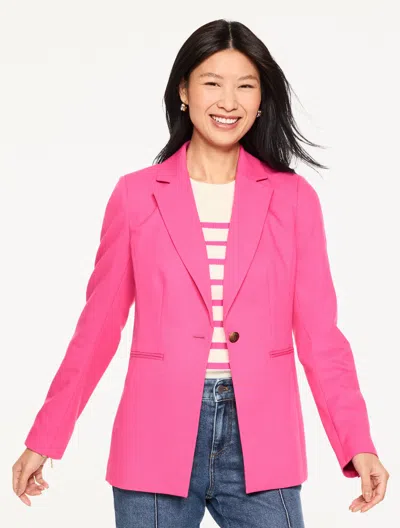 Talbots Plus Petite - Single Button Twill Blazer - Bright Pink - 18