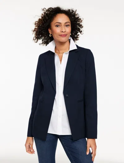 Talbots Plus Petite - Single Button Twill Blazer - Indigo - 22  In Black