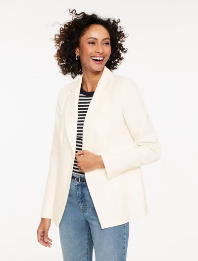 Talbots Plus Petite - Single Button Twill Blazer - Ivory - 22  In Neutral