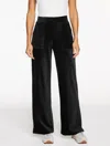 Talbots Plus Petite - Sky Lounge Velour Wide Leg Pants - Black - 2x  In Black