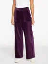 Talbots Plus Petite - Sky Lounge Velour Wide Leg Pants - Purple Garnet - 2x