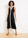 Talbots Plus Petite - Sleeveless Midi Sweater Dress - Black/ivory - 3x  In Black,ivory