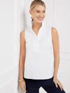 Talbots Plus Petite - Sleeveless Non-iron Popover Shirt - White - X  In White