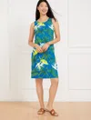 Talbots Plus Petite - Sleeveless Shift Jersey Dress - Birds Of Paradise - Lakeside Blue - 3x
