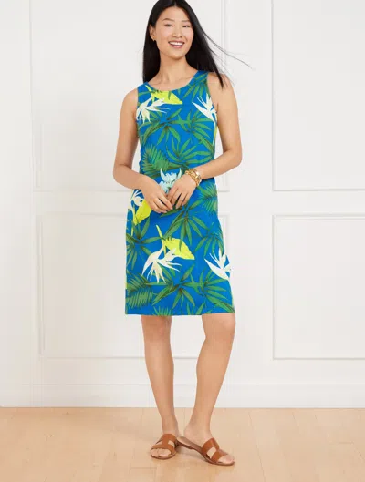 Talbots Plus Petite - Sleeveless Shift Jersey Dress - Birds Of Paradise - Lakeside Blue - 3x