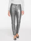 Talbots Plus Petite - Slim Ankle Jeans - Pewter Foil - Pewter Metallic Foil - 22  In Silver