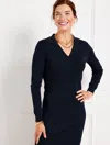 Talbots Plus Petite - Slim Johnny Collar Pullover Sweater - Blue - 2x  In Blue