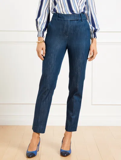 Talbots Plus Petite - Refined Denim Slim Leg Pants - Ink/white - 22  In Ink,white